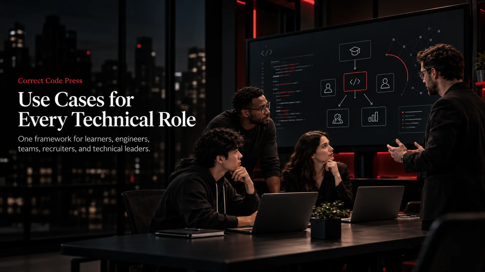 Correct Code Framework use cases for learners, engineers, teams, recruiters, and leaders